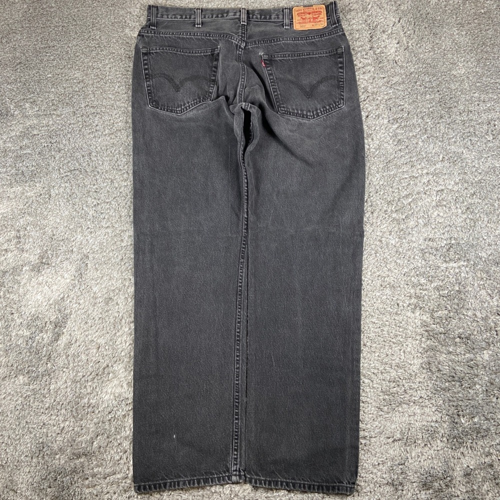Vintage Levi's 505 Jeans Men 38x34 Black Denim Regular Fit Straight Leg Pant Y2k - Picture 10 of 11
